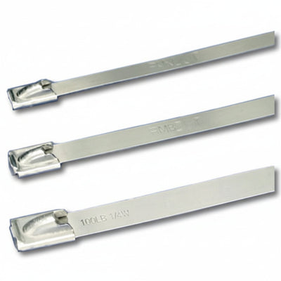 Panduit 5" 200lb Pan-Steel 304 Stainless Steel Cable Ties 100/bag Part #MLT1S-CP
