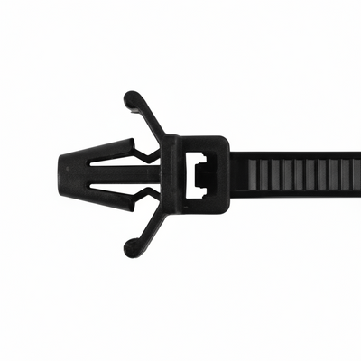 4" 18lb Black Push Mount Cable Ties With Wings 100/bag Part # PM4-18-0C-WW
