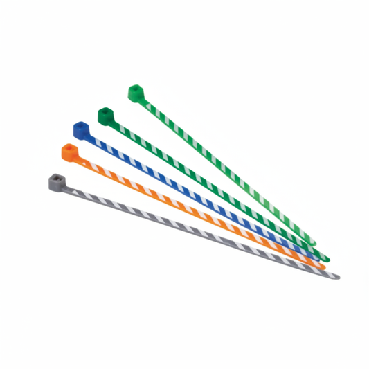Panduit 4" 18lb. Green/Red Stripe Pan-Ty® Locking Cable Ties 50/bag Part # PLT1M-L5-2