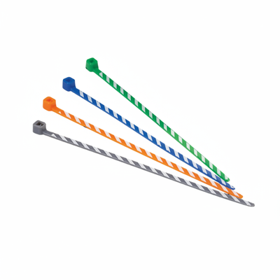 Panduit 4" 18lb. Slate/White Stripe Pan-Ty® Locking Cable Ties 50/bag Part # PLT1M-L8-10
