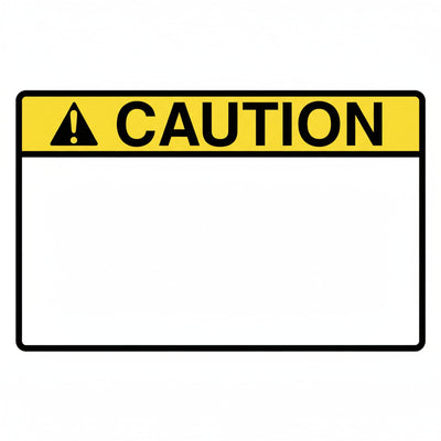 HellermannTyton 596-00427 Pre-Printed Header Label, CAUTION, 6.0" x 4.0", PET, Yellow, 250/roll