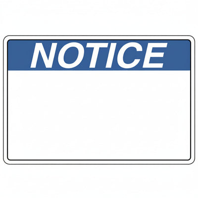 HellermannTyton 596-00426 Pre-Printed Header Label, NOTICE, 3.0" x 2.0", PET, Blue, 250/roll
