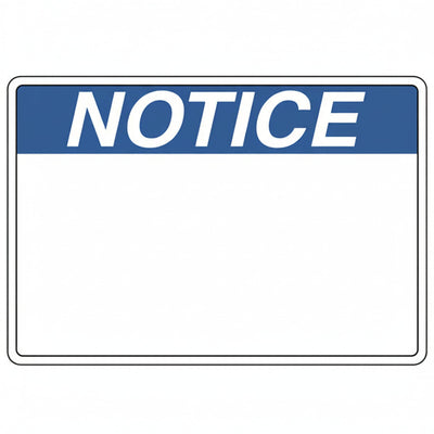 HellermannTyton 596-00204 Pre-Printed Header Label NOTICE, 6.0" x 4.0", PET, Blue, 250/roll