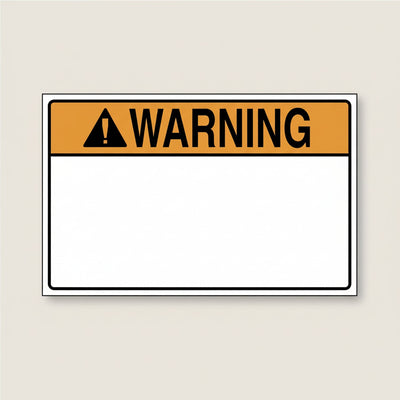 HellermannTyton 596-00622 Pre-Printed Header Label, WARNING, 3.0" x 2.0", PET, Orange, 250/roll