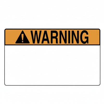 HellermannTyton 596-00621 Pre-Printed Header Label, WARNING, 6.0" x 4.0", PET, Orange, 250/roll