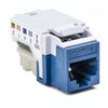 HellermannTyton RJ45FC6-BLU Category 6 Modular Keystone Jack, Plenum Rated, Blue, 1/bag