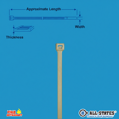 15" 50lb Fire Retardant Cable Ties 100/bag Part #FR15-50-C
