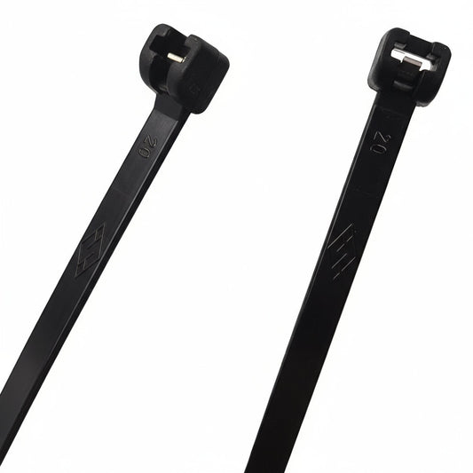 7.5" UV Black 50lbs Metal Tooth Cable Ties 100/bag Part #MT7.5-50-0C