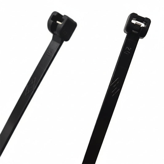 7.5" UV Black 50lbs Metal Tooth Cable Ties 1000/bag Part #MT7.5-50-0M