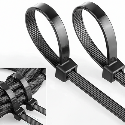 14" 75lb UV Black Cable Ties 100/bag