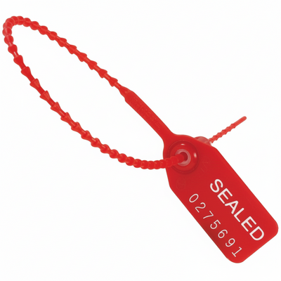 10" 18lb Red Equilock Adjustable Tamper Resistant Plastic Security Seal 1,000/Bag