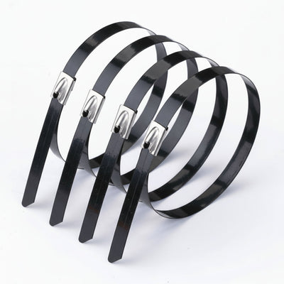 Panduit 14" 250lb Fully Coated White Polyester 316 Pan-Steel Stainless Steel Cable Ties 50/bag Part #MLTFC4H-LP316WH