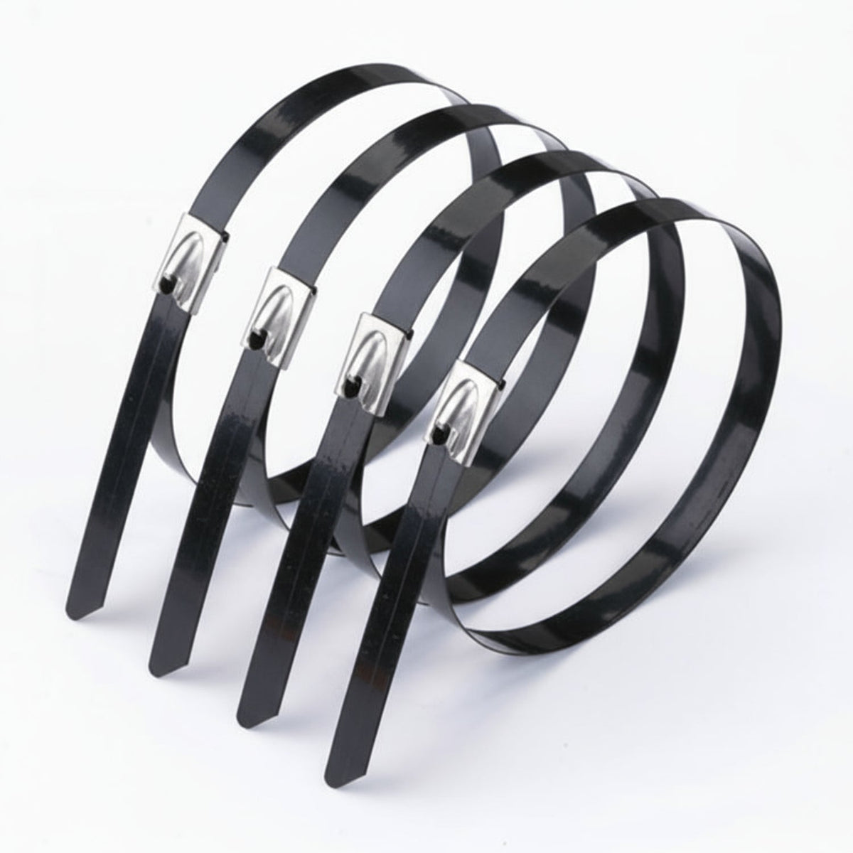 Panduit 14" 250lb Fully Coated Black Polyester 316 Pan-Steel Stainless Steel Cable Ties 50/bag Part #MLTFC4H-LP316