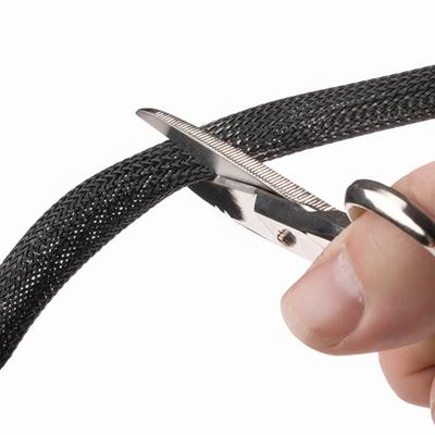 1/2” Black Techflex Clean Cut Fray Resistant Expandable Braided Sleeving 100ft