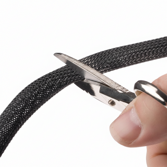1 1/4” Black Techflex Clean Cut Fray Resistant Expandable Braided Sleeving 50ft