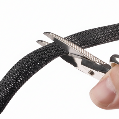 1 1/2” Black Techflex Clean Cut Fray Resistant Expandable Braided Sleeving 50ft