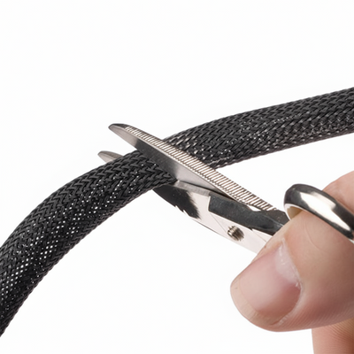 2” Black Techflex Clean Cut Fray Resistant Expandable Braided Sleeving 50 ft