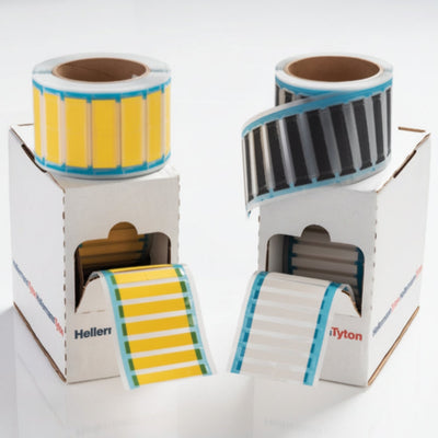 HellermannTyton 553-50209 Heat Shrink Labels, Single Side, Unslit, 1.5" (38.1mm), PO-X, White 150/box