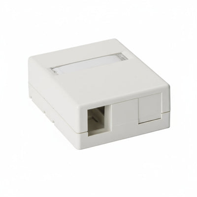 HellermannTyton SMBDUAL-FW Surface Mount Box, Plenum Rated, 2-Port, 2.32" x 1.10" x 2.78", PVC, Office White, 1/pkg