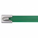Panduit 14" 250lb Fully Coated Green Polyester 316 Pan-Steel Stainless Steel Cable Ties 50/bag Part #MLTFC4H-LP316GR