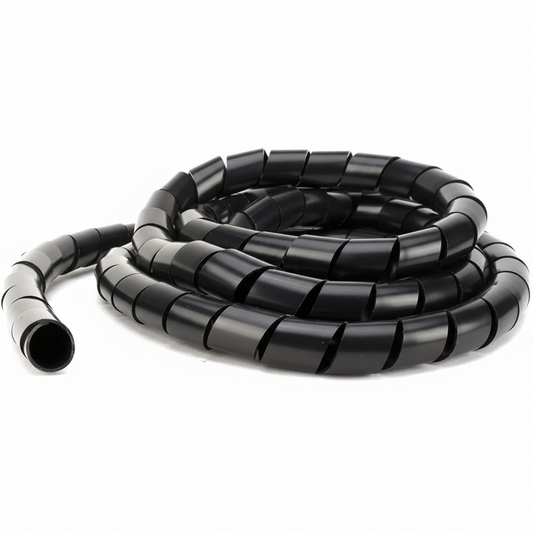 3/8" Diameter Polyethylene UV Black Spiral Wrap 100ft/Spool