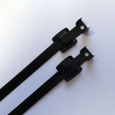 6" 330lb Releasable Black PPA Coated 316 Stainless Steel Cable Ties 100/bag Part #SSPC6R-PPA-330-C