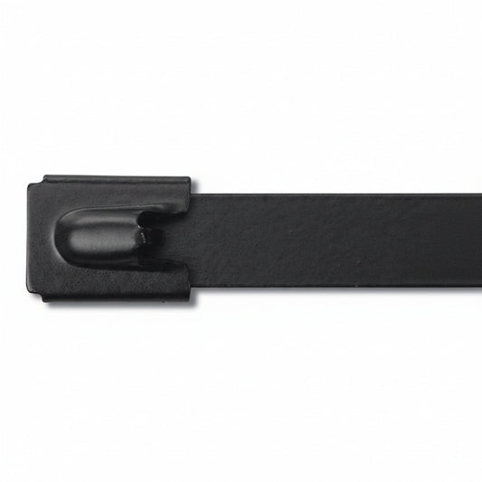 6" 300lb - Black Polyester Coated 316 Stainless Steel Cable Ties Part #SSPCoated6-HD 100/bag