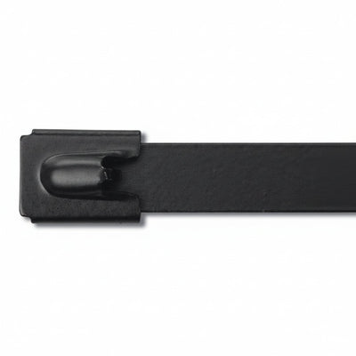 6" 300lb - Black Polyester Coated 316 Stainless Steel Cable Ties Part #SSPCoated6-HD 100/bag