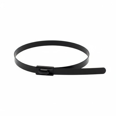 6" 300lb - Black Polyester Coated 316 Stainless Steel Cable Ties Part #SSPCoated6-HD 100/bag