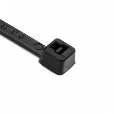 HellermannTyton T18L0HSC2 High-Temp Cable Tie, 8" Long, UL Rated, 18lb Tensile Strength, PA66HS,UV Black, 100/pkg