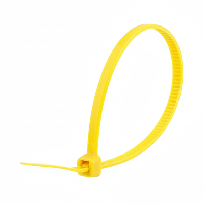 HellermannTyton T18L4M4 Standard Cable Tie, 8" Long, UL Rated, 18lb Tensile Strength, PA66, Yellow, 1000/pkg