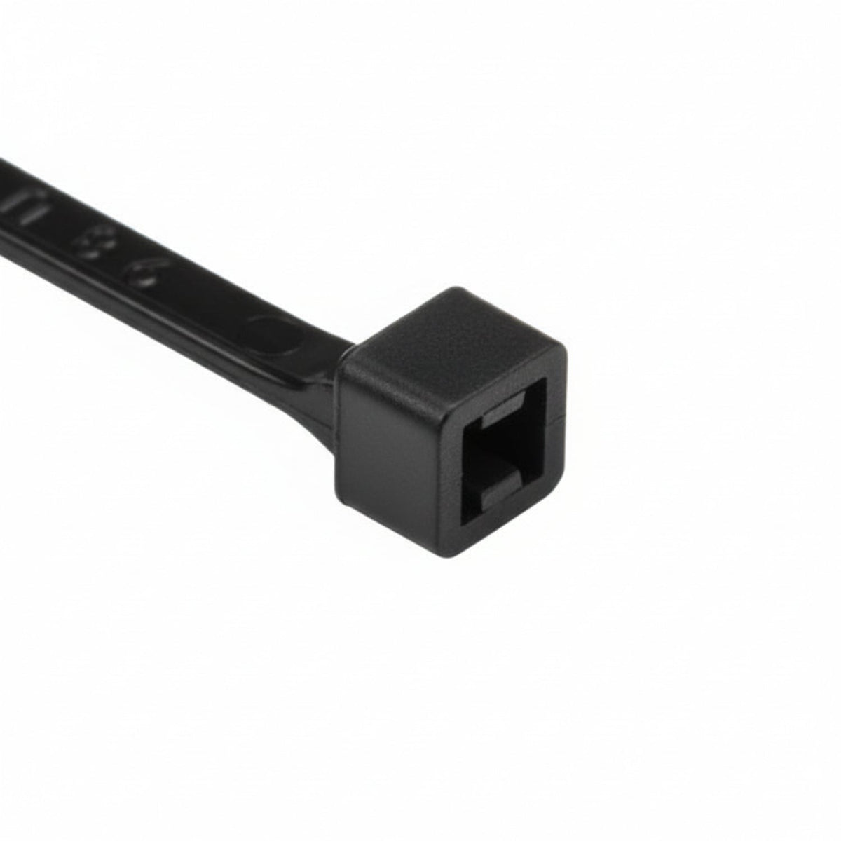 HellermannTyton T18R0VOC2 Flame-Retardant Cable Tie, 4" Long, UL Rated, 18lb Tensile Strength, PA66V0, Black, 100/pkg