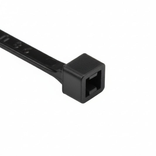 HellermannTyton T18R0VOC2 Flame-Retardant Cable Tie, 4" Long, UL Rated, 18lb Tensile Strength, PA66V0, Black, 100/pkg