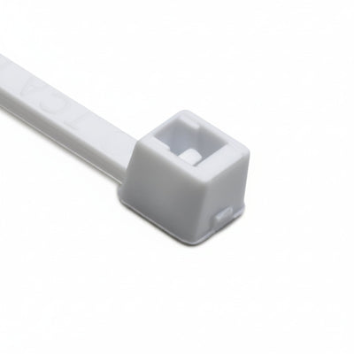 HellermannTyton T18R10M4 Standard Cable Tie, 4" Long, UL Rated, 18lb Tensile Strength, PA66, White, 1000/pkg