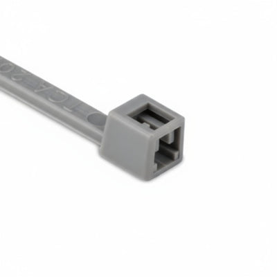 HellermannTyton T18R8M4 Standard Cable Tie, 4" Long, UL Rated, 18lb Tensile Strength, PA66, Gray, 1000/pkg