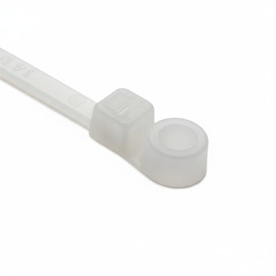 HellermannTyton T30MR9C2 Screw-Mount Cable Tie, 6.3" Long, #8 Screw, 1.3" Max Bundle Dia, 30lb, PA66, Natural, 100/pkg