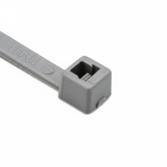 HellermannTyton T30R8M4 Standard Cable Tie, 5.8" Long, UL Rated, 30lb Tensile Strength, PA66, Gray, 1000/pkg