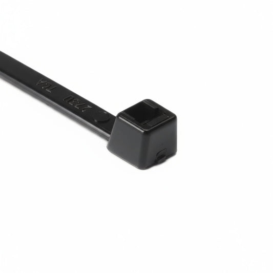 HellermannTyton T50I0C2 Standard Cable Tie, 12" Long, UL Rated, 50lb Tensile Strength, PA66, Black, 100/pkg