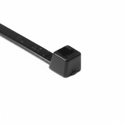 HellermannTyton T50I0C2 Standard Cable Tie, 12" Long, UL Rated, 50lb Tensile Strength, PA66, Black, 100/pkg