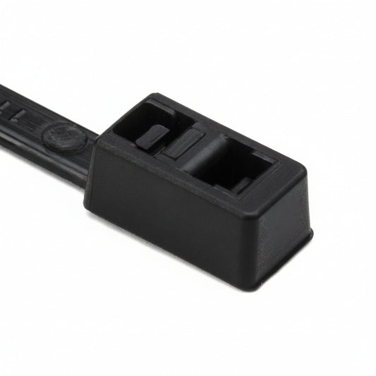HellermannTyton T50IDH0HSM4 Double-Head Cable Tie, 12" Long, 50lb Tensile Strength, PA66HS, Black, 1000/pkg