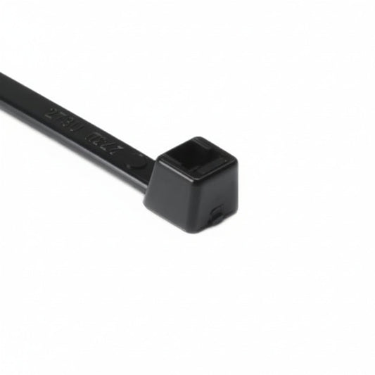HellermannTyton T50L0UVM4 UV Resistant Cable Tie, 15.35" Long, UL Rated, 50lb Tensile Strength, PA66UV, Black, 1000/pkg