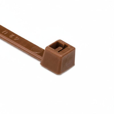 HellermannTyton T50L1C2 Standard Cable Tie, 15.35" Long, UL Rated, 50lb Tensile Strength, PA66, Brown, 100/pkg