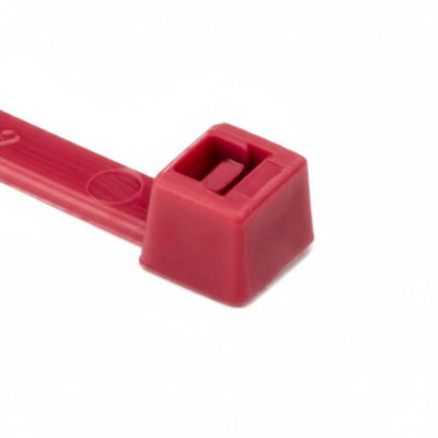 HellermannTyton T50L2C2 Standard Cable Tie, 15.35" Long, UL Rated, 50lb Tensile Strength, PA66, Red, 100/pkg
