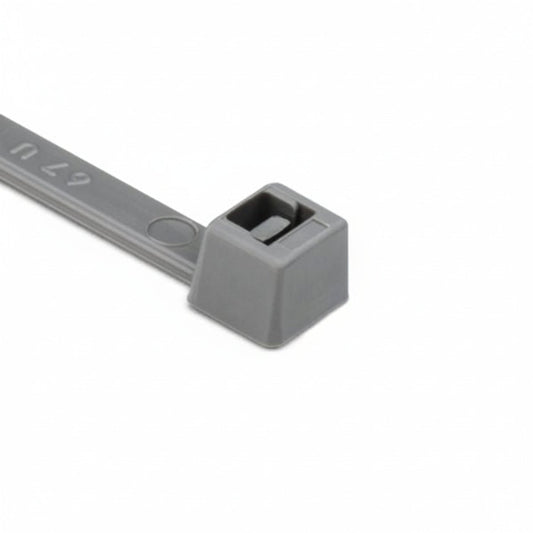 HellermannTyton T50L8C2 Standard Cable Tie, 15.35" Long, UL Rated, 50lb Tensile Strength, PA66, Gray, 100/pkg