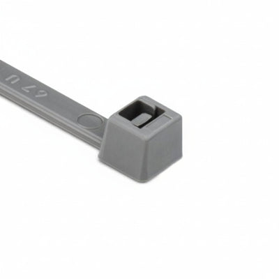 HellermannTyton T50L8C2 Standard Cable Tie, 15.35" Long, UL Rated, 50lb Tensile Strength, PA66, Gray, 100/pkg