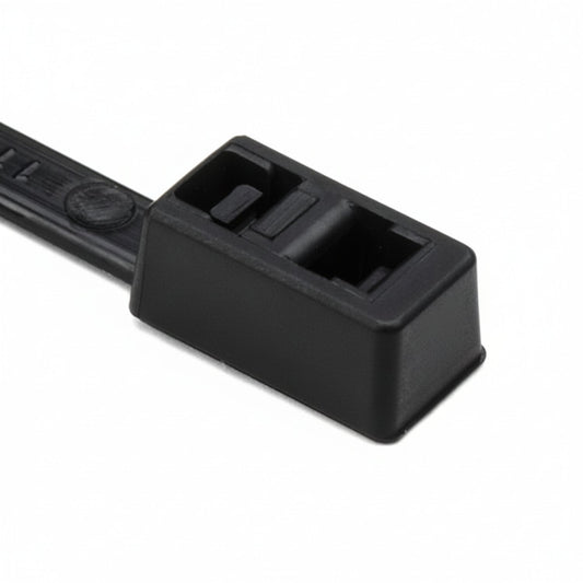 HellermannTyton T50LDH0UVC2 Double-Head Cable Tie, 15.6" Long, 50lb Tensile Strength, PA66UV, Black, 100/pkg