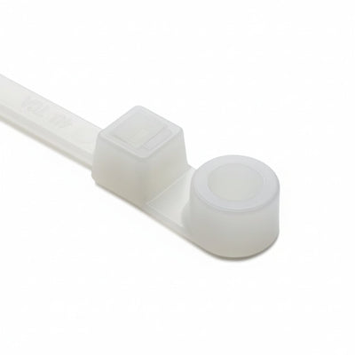 HellermannTyton T50MI9C2 Screw-Mount Cable Tie, 12.4" Long, #10 Screw, 3.4" Max Bundle Dia, 50lb, PA66, Natural, 100/pkg
