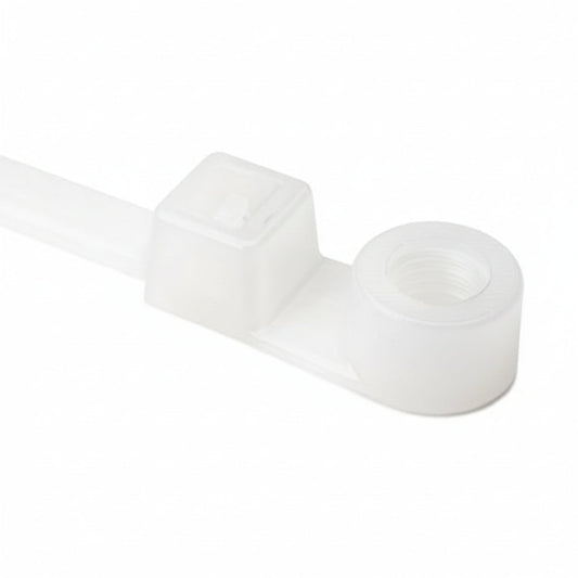 HellermannTyton T50MR9X2 Screw-Mount Cable Tie, 8.5" Long, #10 Screw, 1.8" Max Bundle Dia, 50lb, PA66, Natural, 25/pkg