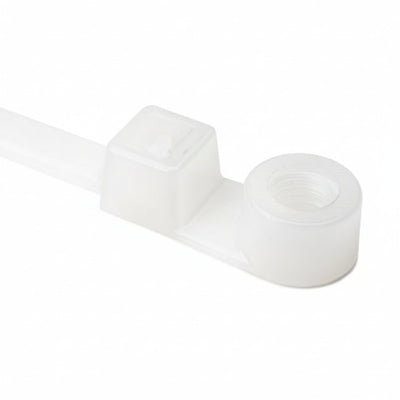 HellermannTyton T50MR9X2 Screw-Mount Cable Tie, 8.5" Long, #10 Screw, 1.8" Max Bundle Dia, 50lb, PA66, Natural, 25/pkg
