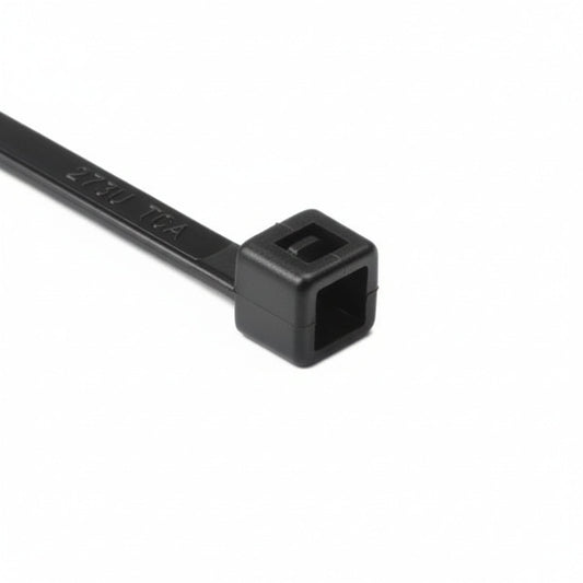 HellermannTyton T50R0HSC2 High-Temp Cable Tie, 8" Long, UL Rated, 50lb Tensile Strength, PA66HS, UV Black, 100/pkg